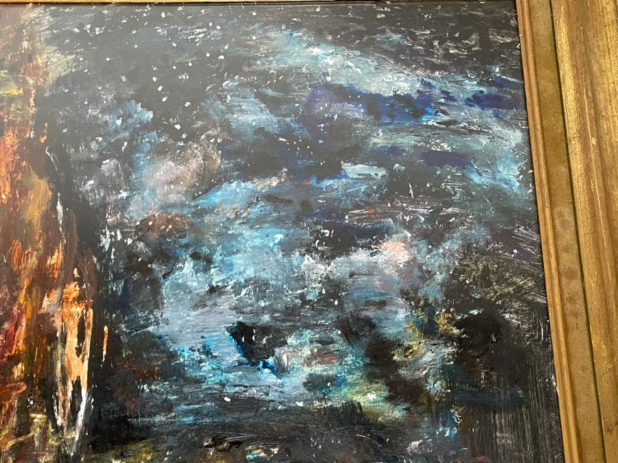 Original Abstract Expressionist Painting 36 X 24 Framed 41 X 29 [Photo 4]