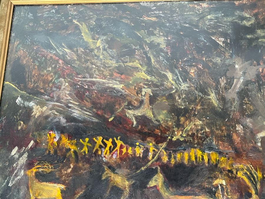 Original Abstract Expressionist Painting 36 X 24 Framed 41 X 29 [Photo 8]