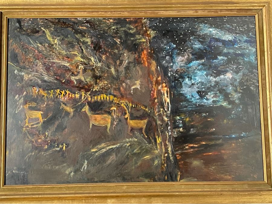 Original Abstract Expressionist Painting 36 X 24 Framed 41 X 29 [Photo 2]