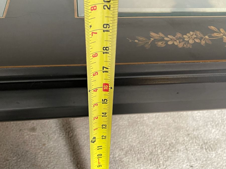 Chinoiserie Coffee Table With Display Compartment (Felt Needs Replacing) 35.5W X 72D X 17H [Photo 13]