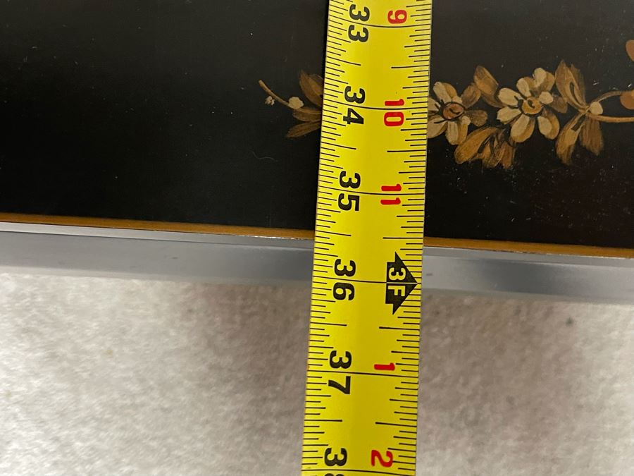 Chinoiserie Coffee Table With Display Compartment (Felt Needs Replacing) 35.5W X 72D X 17H [Photo 11]