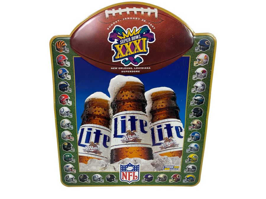 Miller Lite Super Bowl XXXI New Orleans, LA Superdome Metal Advertising Beer Sign 29 X 36 [Photo 1]