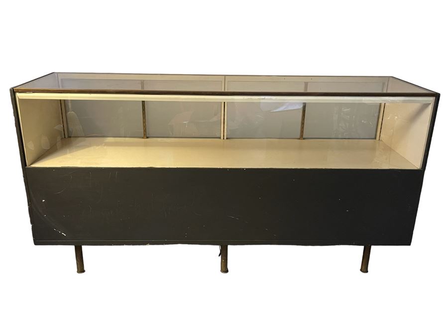 Mid-Century Modern Counter Showcase Display Case With Glass Top 77W X 21.5D X 40H [Photo 1]
