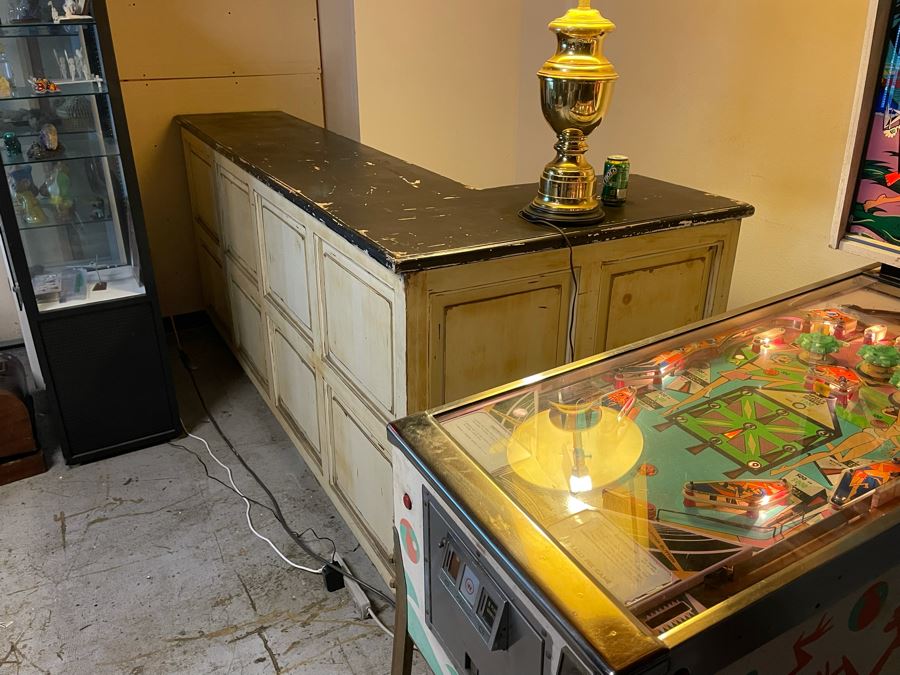 Vintage Wooden Store Cash Wrap Counter Or Home Bar 95W X 41D X 42.5H [Photo 9]