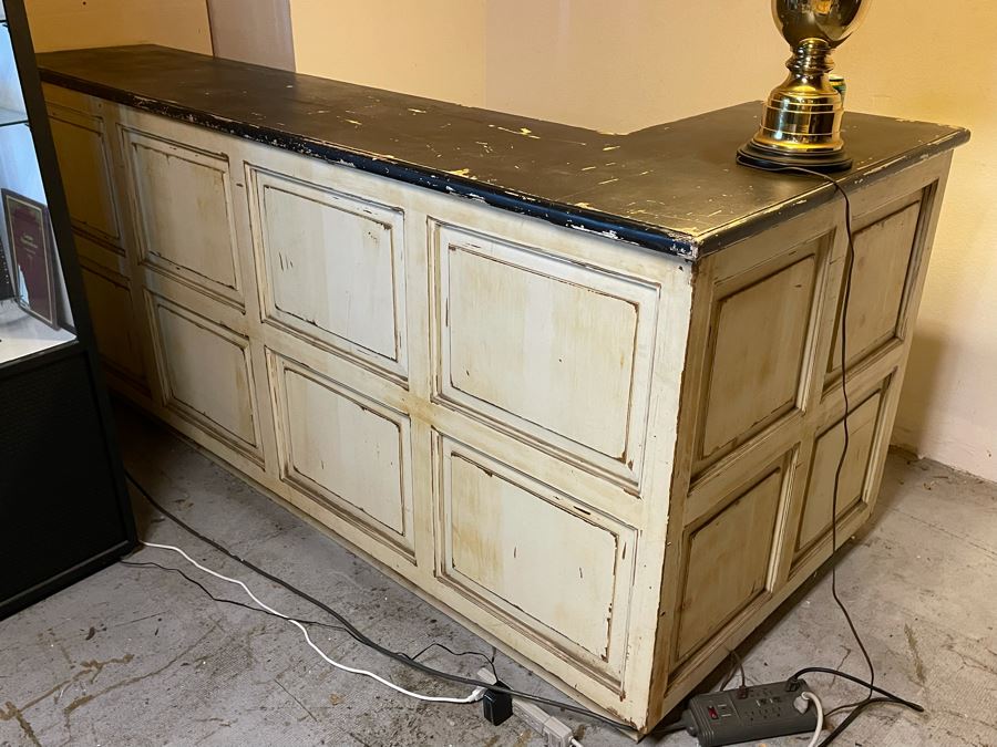 Vintage Wooden Store Cash Wrap Counter Or Home Bar 95W X 41D X 42.5H [Photo 6]