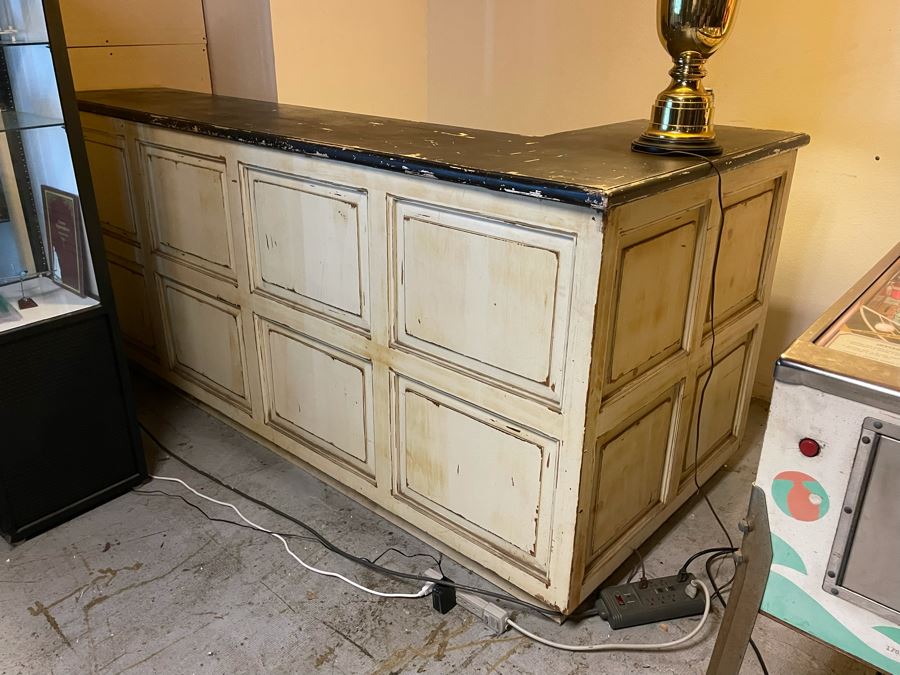 Vintage Wooden Store Cash Wrap Counter Or Home Bar 95W X 41D X 42.5H [Photo 7]