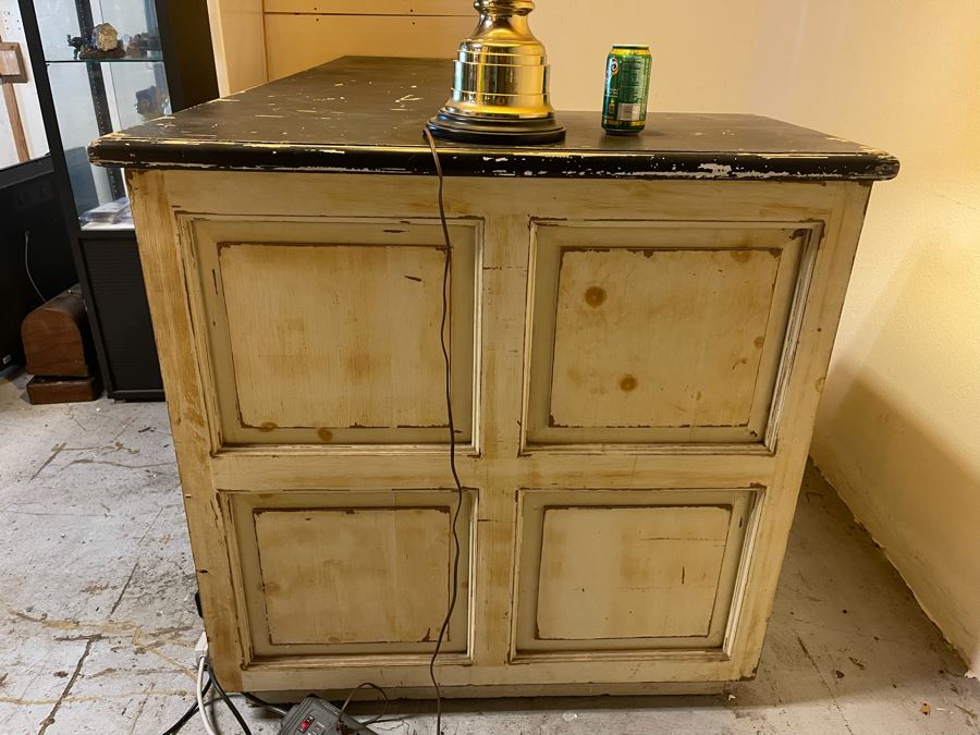 Vintage Wooden Store Cash Wrap Counter Or Home Bar 95W X 41D X 42.5H [Photo 3]