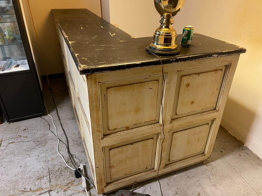 Vintage Wooden Store Cash Wrap Counter Or Home Bar 95W X 41D X 42.5H [Photo 5]