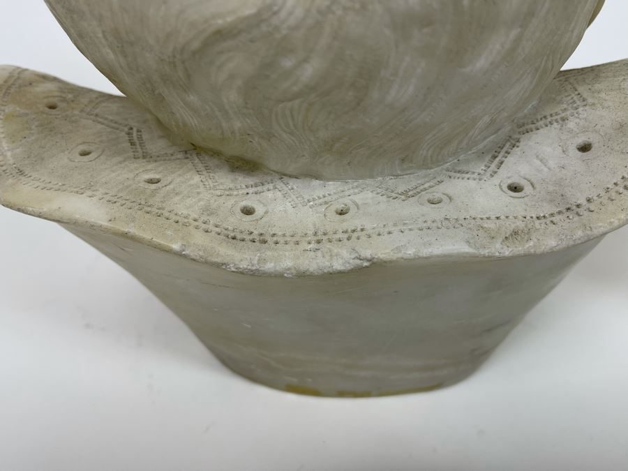 Pair Of Vintage Carved Alabaster Sculptures Busts Of Laughing And Crying Baby 9W X 9D X 11H [Photo 18]