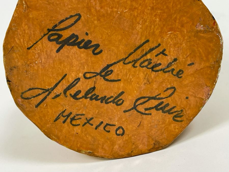 Signed Mexican Paper Mache Figurine 14H [Photo 9]