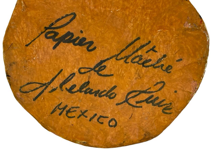 Signed Mexican Paper Mache Figurine 14H [Photo 3]