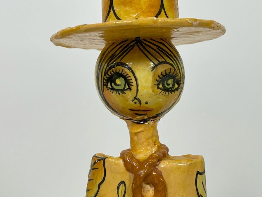 Signed Mexican Paper Mache Figurine 14H [Photo 5]