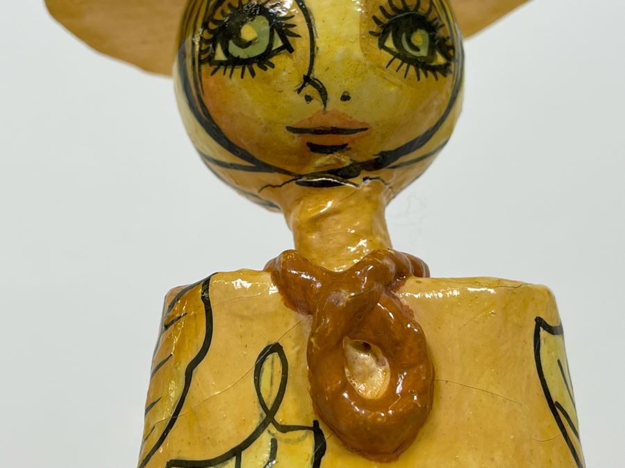 Signed Mexican Paper Mache Figurine 14H [Photo 6]
