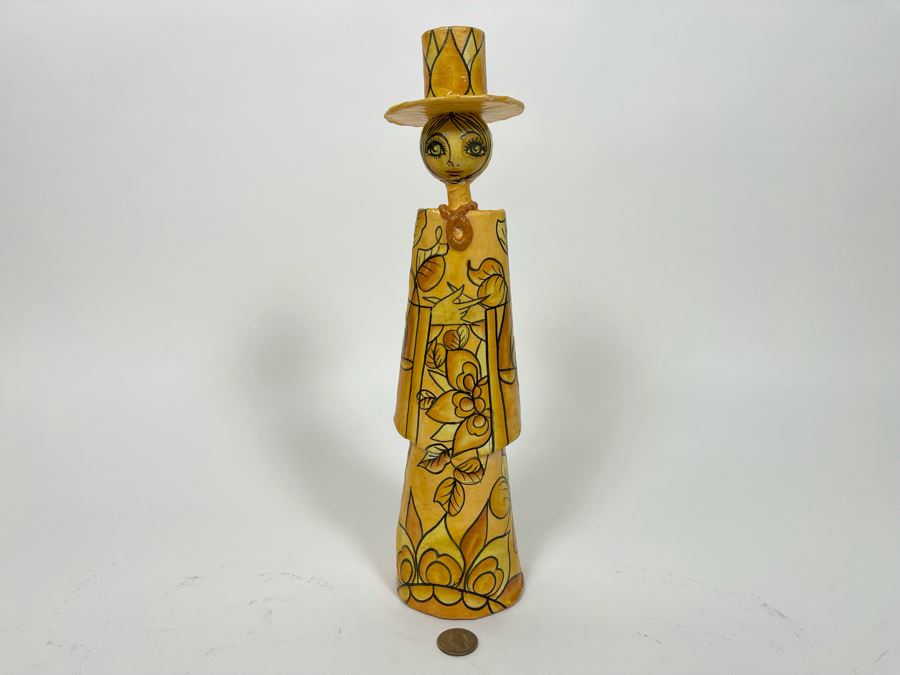 Signed Mexican Paper Mache Figurine 14H [Photo 4]