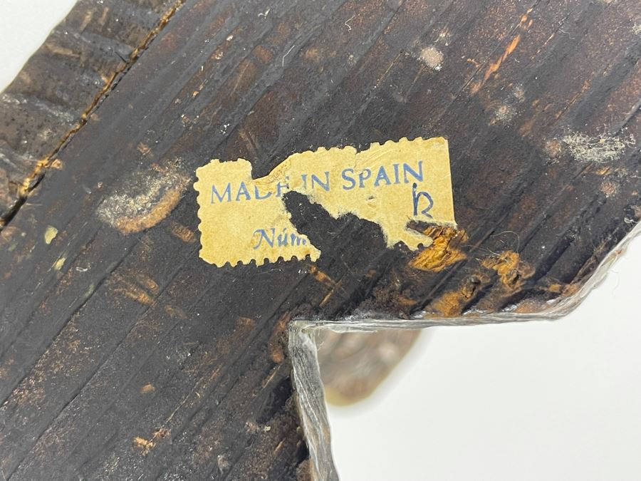 Vintage Carved Wooden Candle Holder From Spain 12H And Metal Rheims Cathedral Bookend [Photo 8]