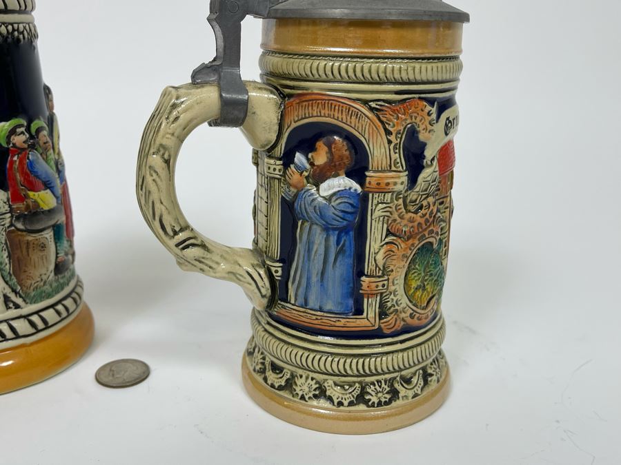 Pair Of German Beer Steins 9.5H [Photo 5]