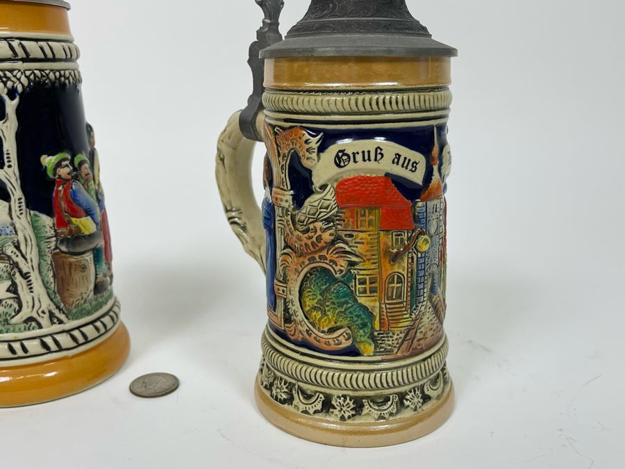 Pair Of German Beer Steins 9.5H [Photo 4]