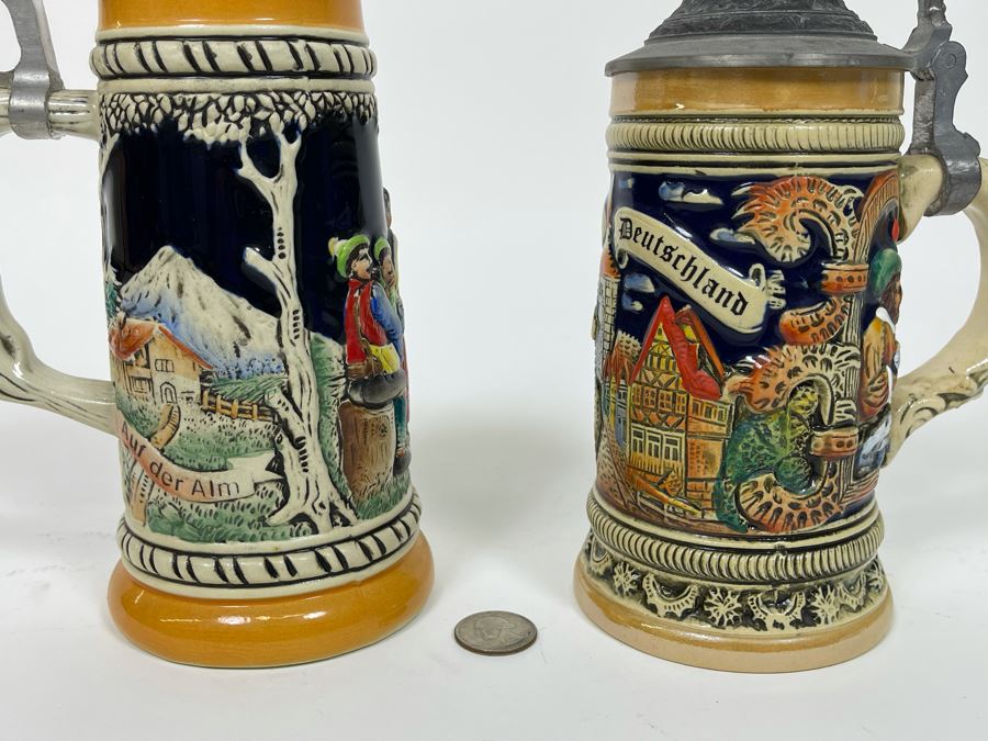 Pair Of German Beer Steins 9.5H [Photo 3]