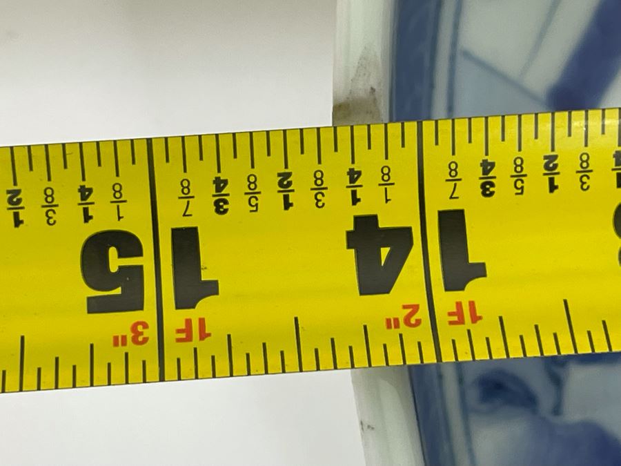 Vintage Signed Chinese Porcelain Rimmed Plate 14.25R X 2.75H [Photo 22]