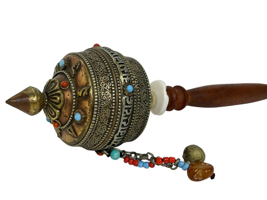 Vintage Tibetan Buddhist Prayer Wheel 10L