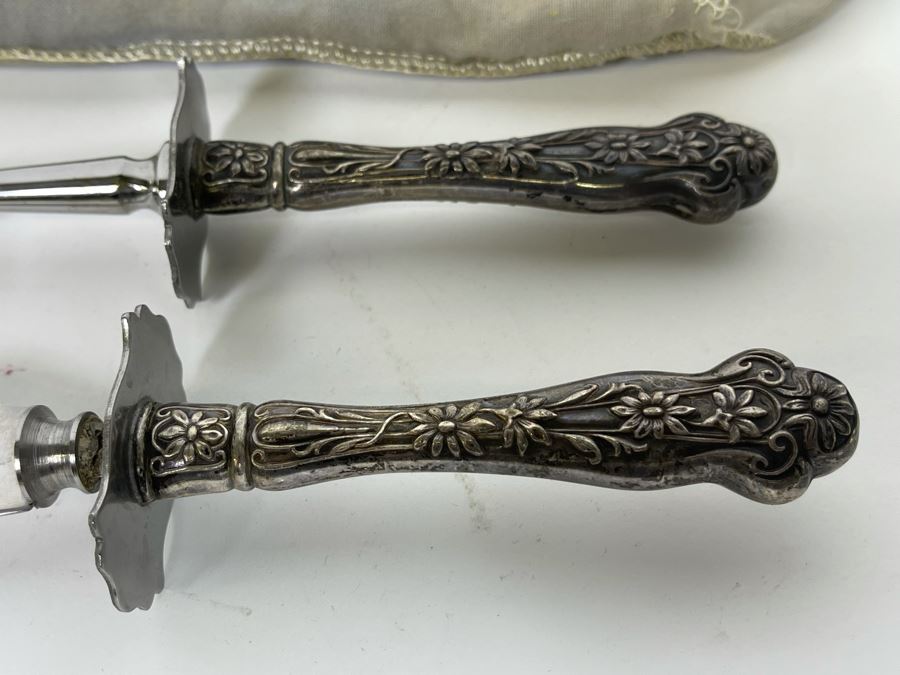 Sterling Silver Handled Meat Carving Set [Photo 4]