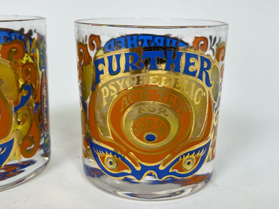 Updated: (3) Rare George Briard Sixties Further Psychedelic Acid Test For Drop In Glasses - Found An Additional Glass (One Glass Has Slight Chip In Rim) 3.25W X 3.5H [Photo 5]