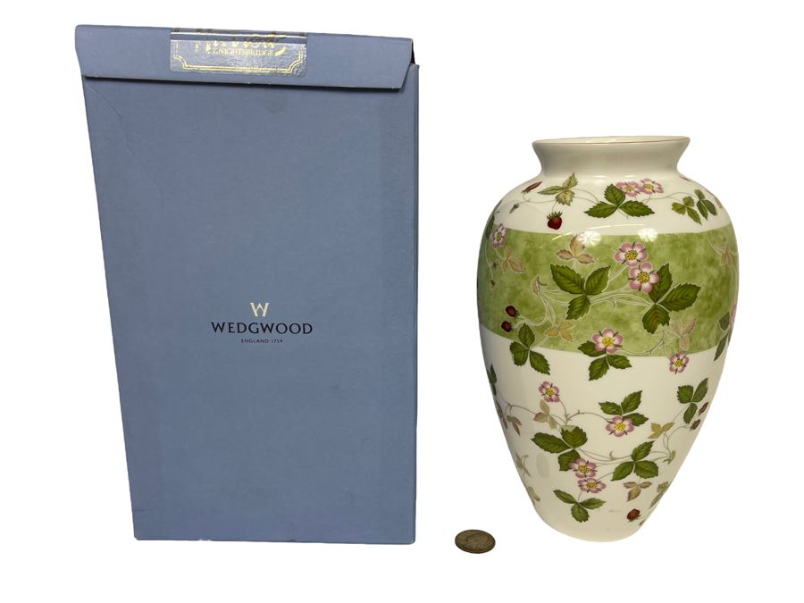 Wedgwood Wild Strawberry Vase 9.5H With Box 