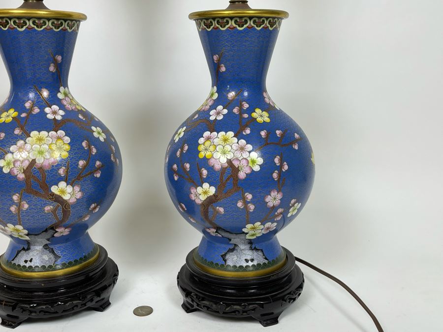 Pair Of Cloisonne Table Lamps 32H [Photo 4]