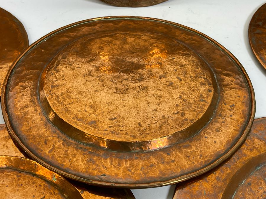Eight Heavy Hammered Copper Plates 12R [Photo 5]