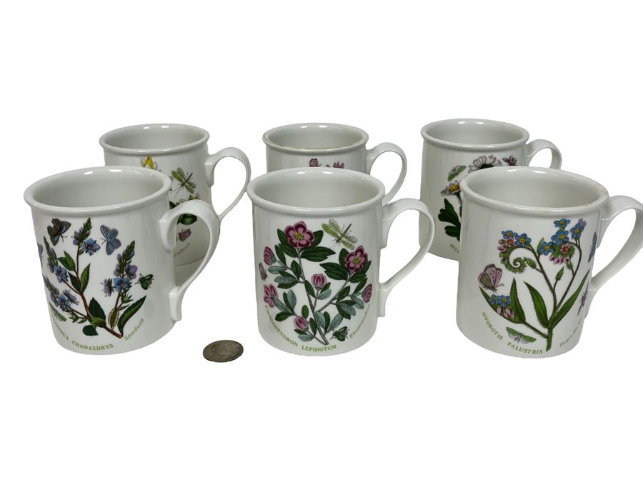 (6) Portmeirion Coffee Cups 3.75H