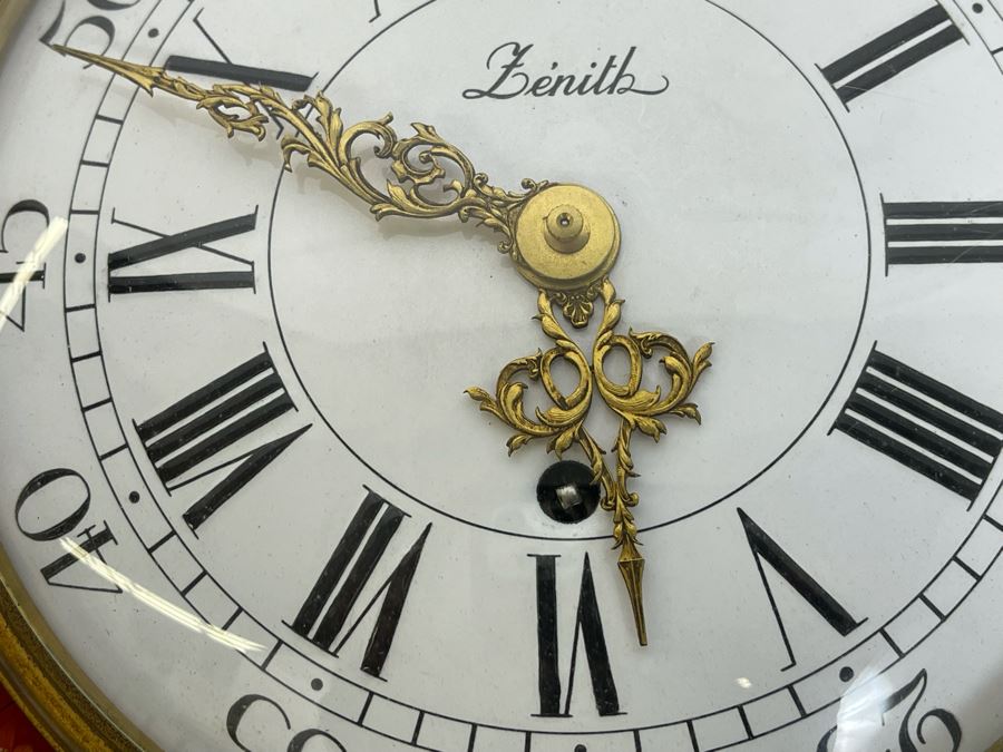 Zenith Swiss Made Pendulum Clock 9W X 4D X 20H With Shelf 11W X 6D X 9H