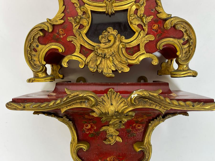 Zenith Swiss Made Pendulum Clock 9W X 4D X 20H With Shelf 11W X 6D X 9H - No Key - Untested [Photo 10]