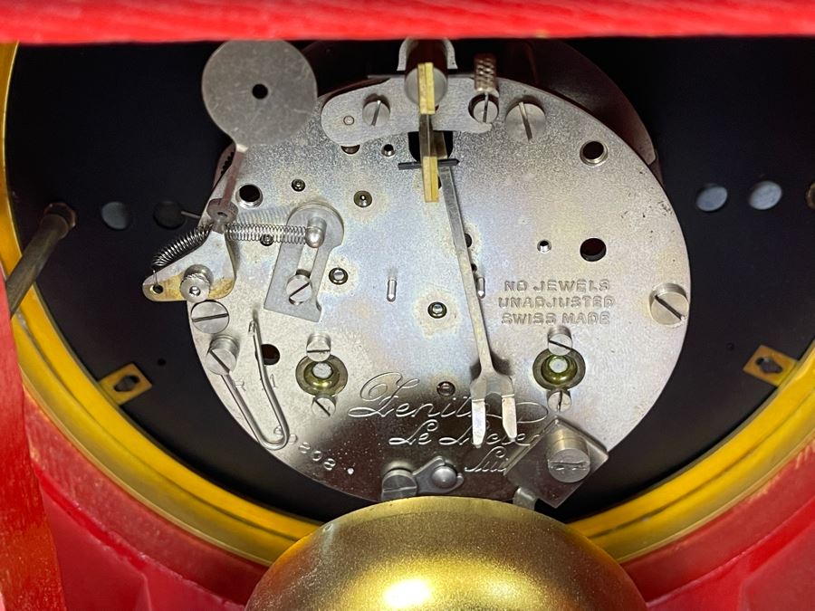 Zenith Swiss Made Pendulum Clock 9W X 4D X 20H With Shelf 11W X 6D X 9H - No Key - Untested [Photo 21]