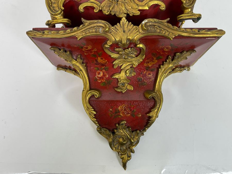 Zenith Swiss Made Pendulum Clock 9W X 4D X 20H With Shelf 11W X 6D X 9H - No Key - Untested [Photo 9]