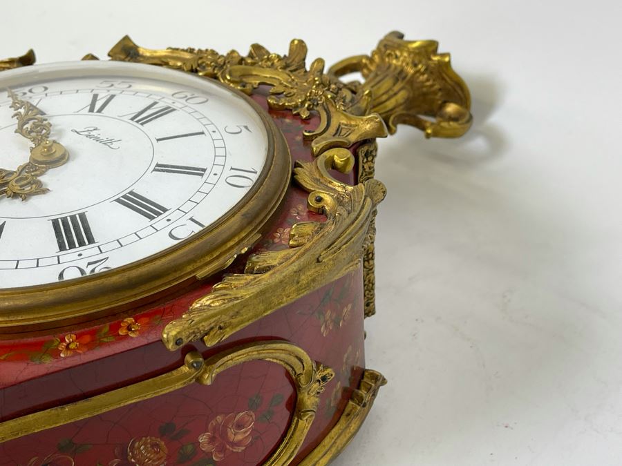 Zenith Swiss Made Pendulum Clock 9W X 4D X 20H With Shelf 11W X 6D X 9H - No Key - Untested [Photo 13]