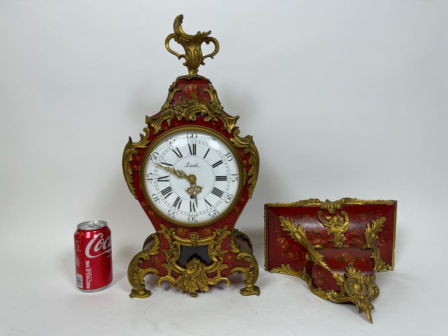 Zenith Swiss Made Pendulum Clock 9W X 4D X 20H With Shelf 11W X 6D X 9H