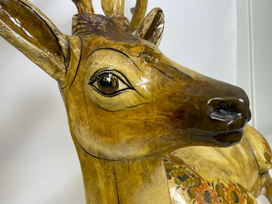 Sergio Bustamante Large Limited Edition Hand Signed Paper-Mache Large Deer Sculpture Rare 49 Of 100 32W X 21D X 34H Estimate $10,000 [Photo 18]