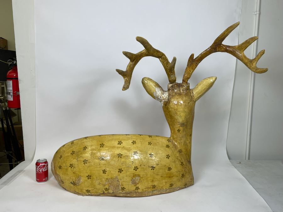 Sergio Bustamante Large Limited Edition Hand Signed Paper-Mache Large Deer Sculpture Rare 49 Of 100 32W X 21D X 34H Estimate $10,000 [Photo 20]