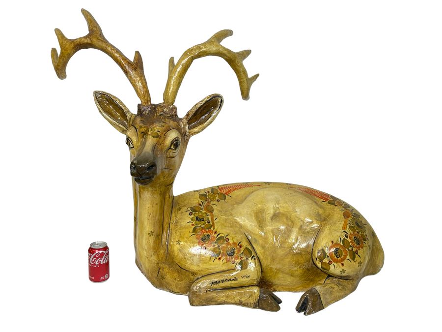 Sergio Bustamante Large Limited Edition Hand Signed Paper-Mache Large Deer Sculpture Rare 49 Of 100 32W X 21D X 34H Estimate $10,000