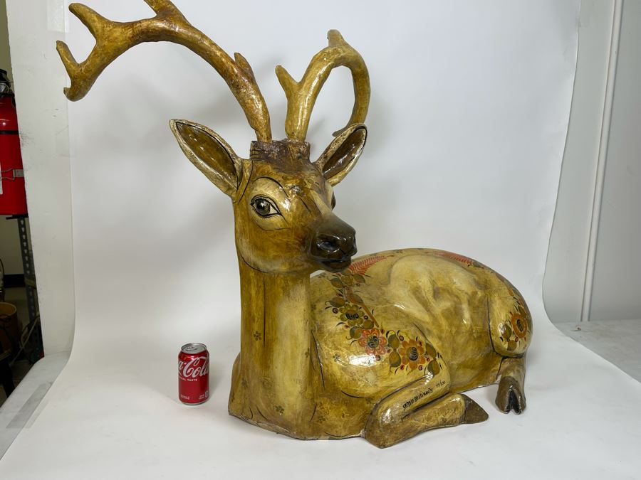Sergio Bustamante Large Limited Edition Hand Signed Paper-Mache Large Deer Sculpture Rare 49 Of 100 32W X 21D X 34H Estimate $10,000 [Photo 17]
