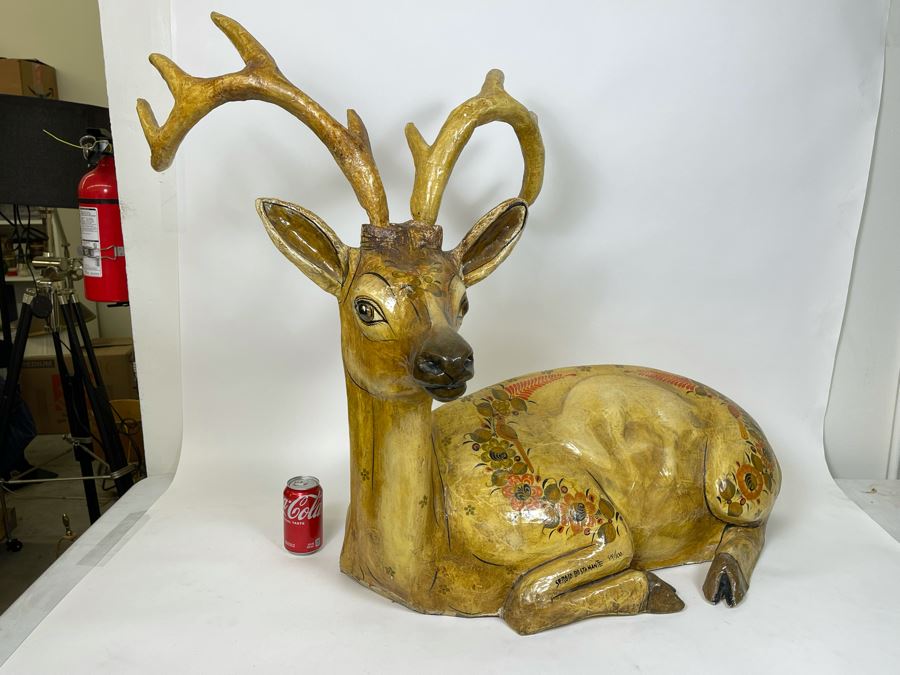 Sergio Bustamante Large Limited Edition Hand Signed Paper-Mache Large Deer Sculpture Rare 49 Of 100 32W X 21D X 34H Estimate $10,000 [Photo 26]