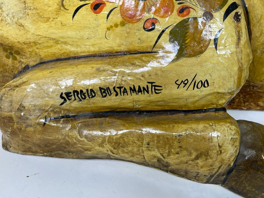 Sergio Bustamante Large Limited Edition Hand Signed Paper-Mache Large Deer Sculpture Rare 49 Of 100 32W X 21D X 34H Estimate $10,000 [Photo 4]