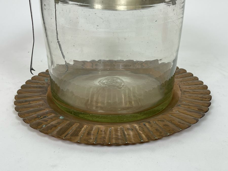 Glass And Metal Ice Bucket 7.5R X 7HWith Tongs And 11' Copper Plate [Photo 5]