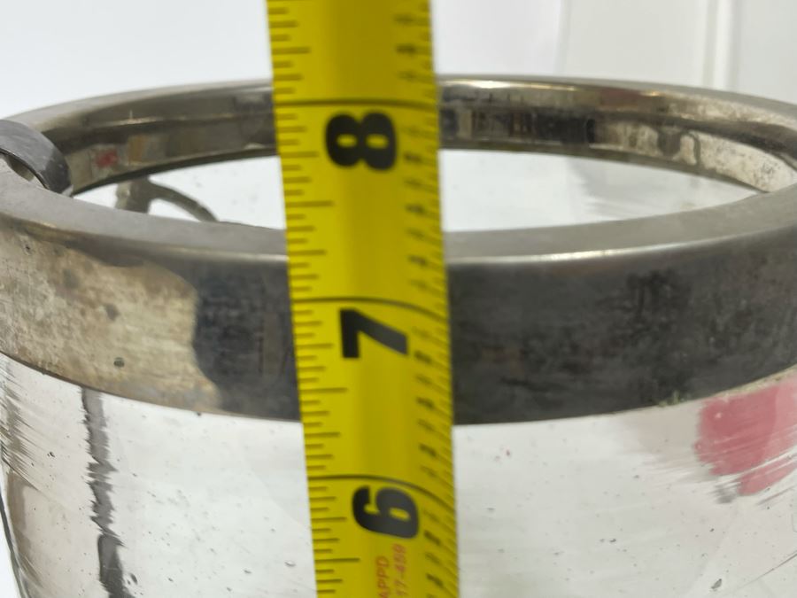Glass And Metal Ice Bucket 7.5R X 7HWith Tongs And 11' Copper Plate [Photo 12]