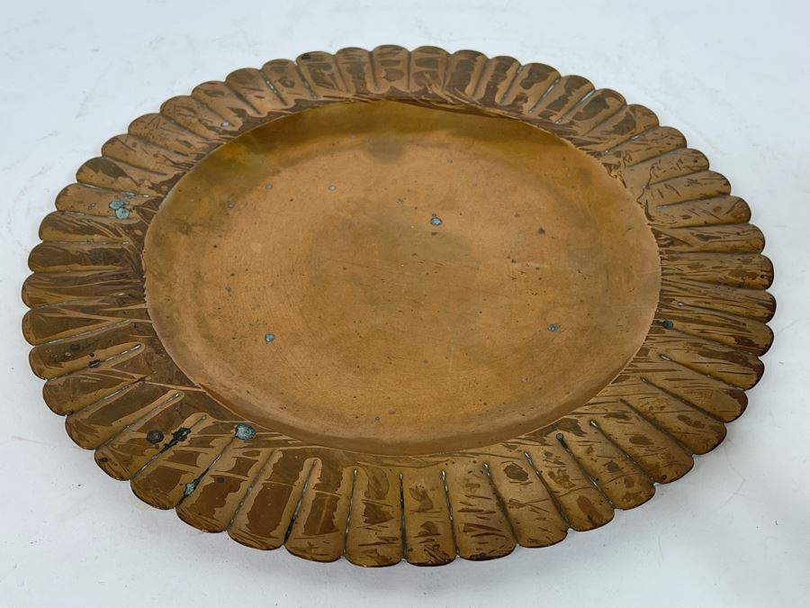 Glass And Metal Ice Bucket 7.5R X 7HWith Tongs And 11' Copper Plate [Photo 8]