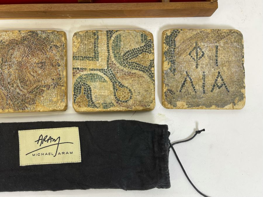 Gerber Legendary Blades Meat Carving Set And Set Of Four Michael Aram Coasters [Photo 5]