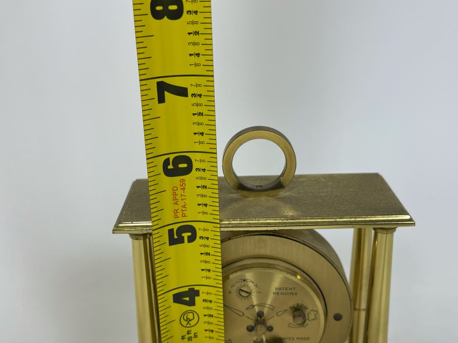 Working Brass Swiza-Sheffield 8 Day 7 Jewels Swiss Clock 4.25W X 2D X 6H [Photo 10]