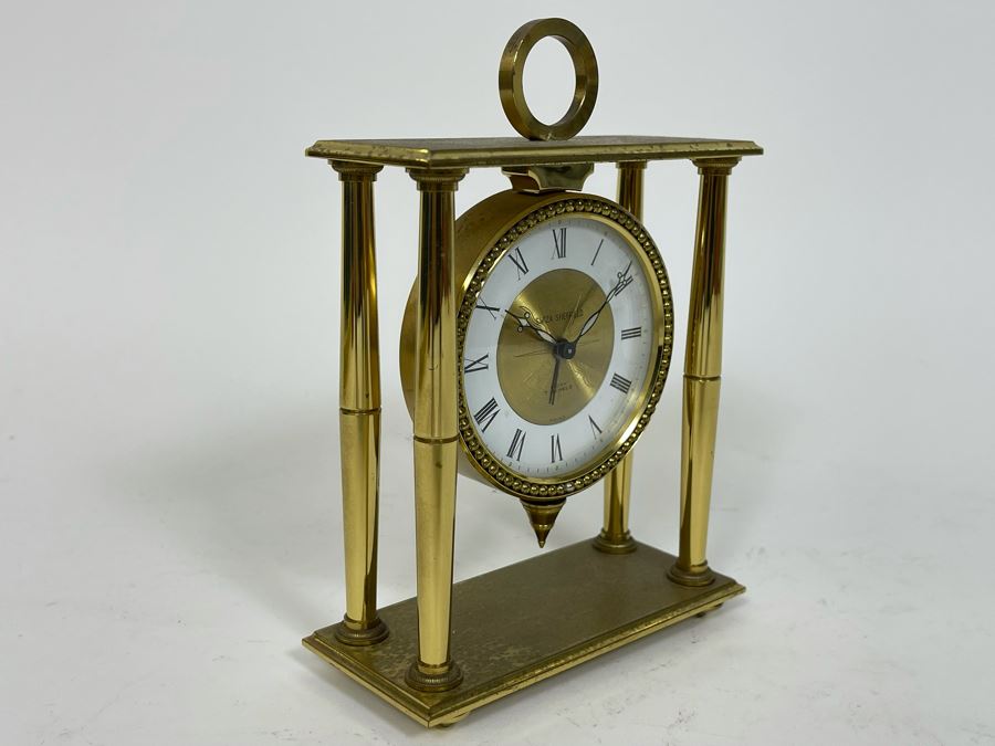 Working Brass Swiza-Sheffield 8 Day 7 Jewels Swiss Clock 4.25W X 2D X 6H [Photo 5]