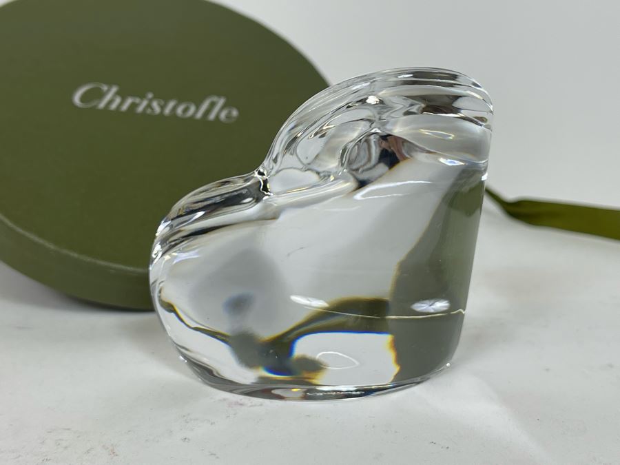 Christofle Crystal Heart Figurine With Box 2H [Photo 6]
