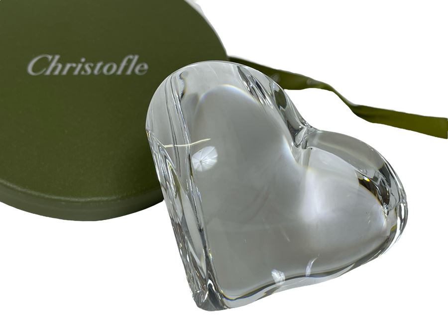 Christofle Crystal Heart Figurine With Box 2H [Photo 1]